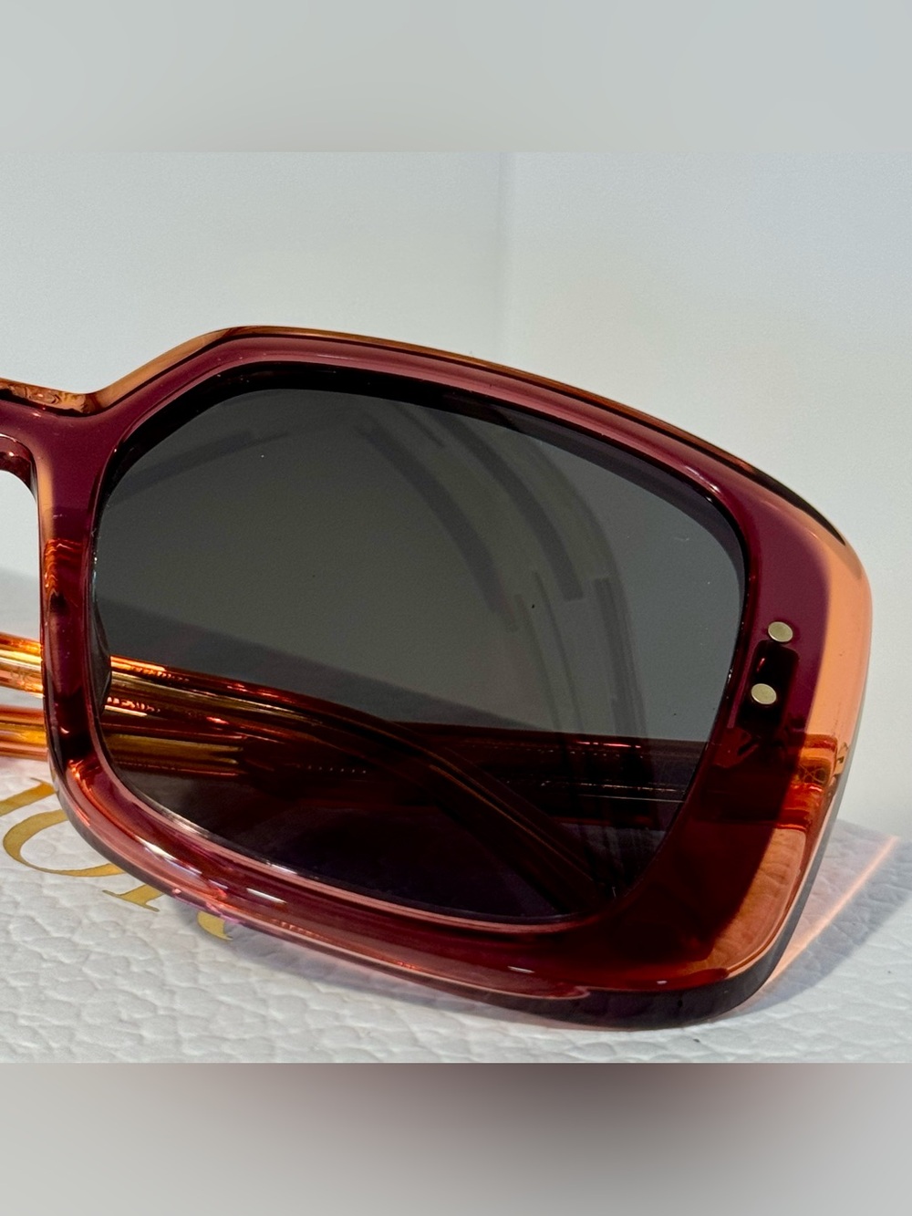 DIOR Champagne/Gold-tone, Oversized Square Sunglasses | Pristine - Picture 7 of 9